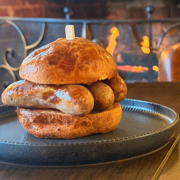 Cumberland sausage brioche roll